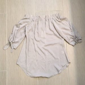 Gray off the shoulder top